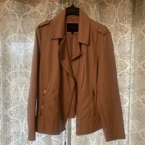 NWT Andrew Marc blush pink faux leather jacket